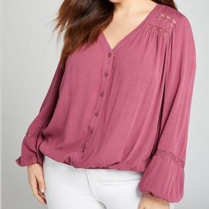 Button up Peasant top Lane Bryant size 14/16